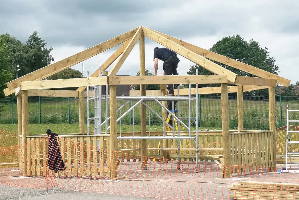 building a gazebo in school playground