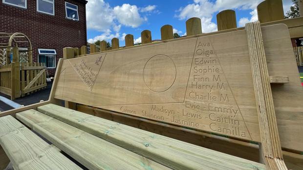 Leavers Bench with student names engraved