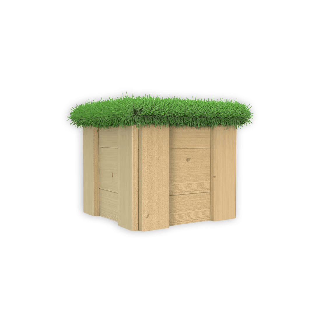 Small Movable Artificial Grass-Topped Seat