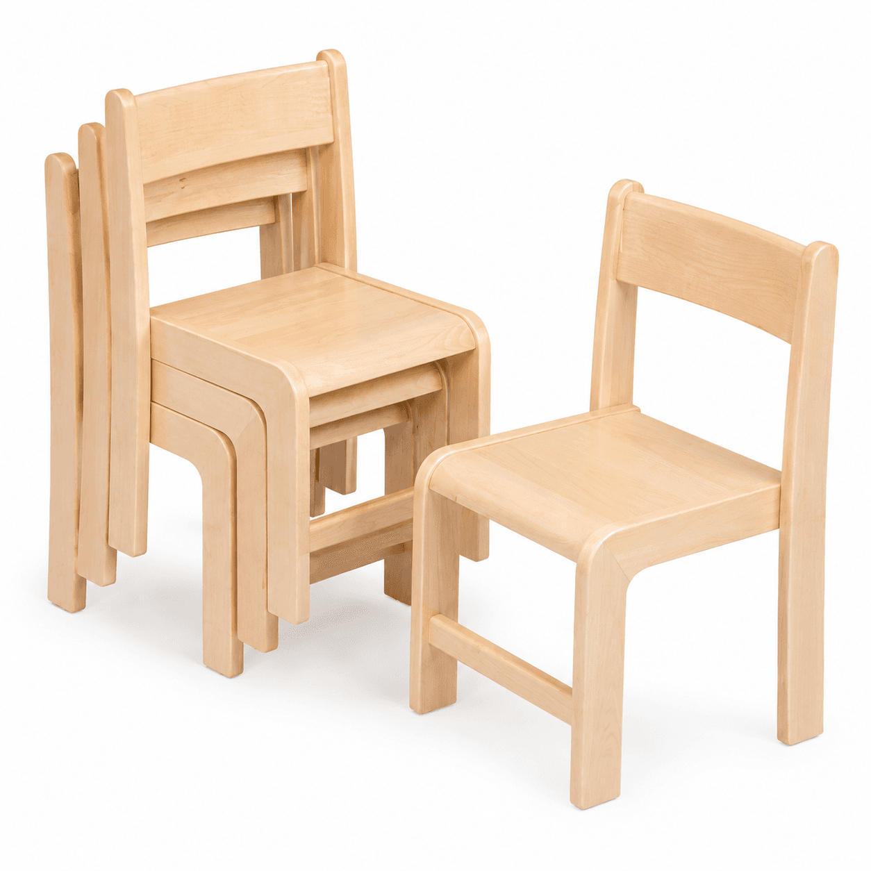 Millhouse Beech Stacking Chair 4pk - 260mm