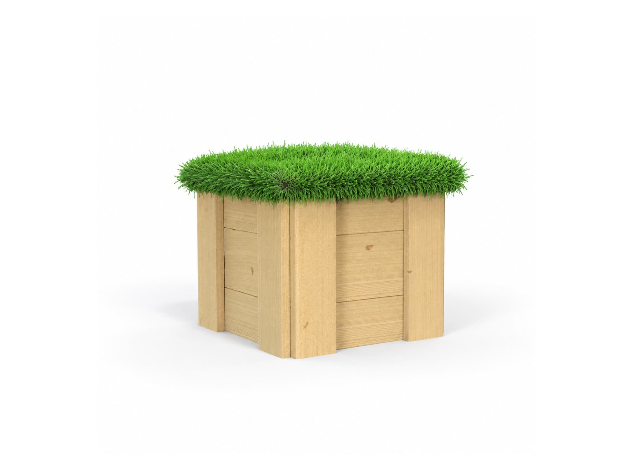 Small Movable Artificial Grass-Topped Seat