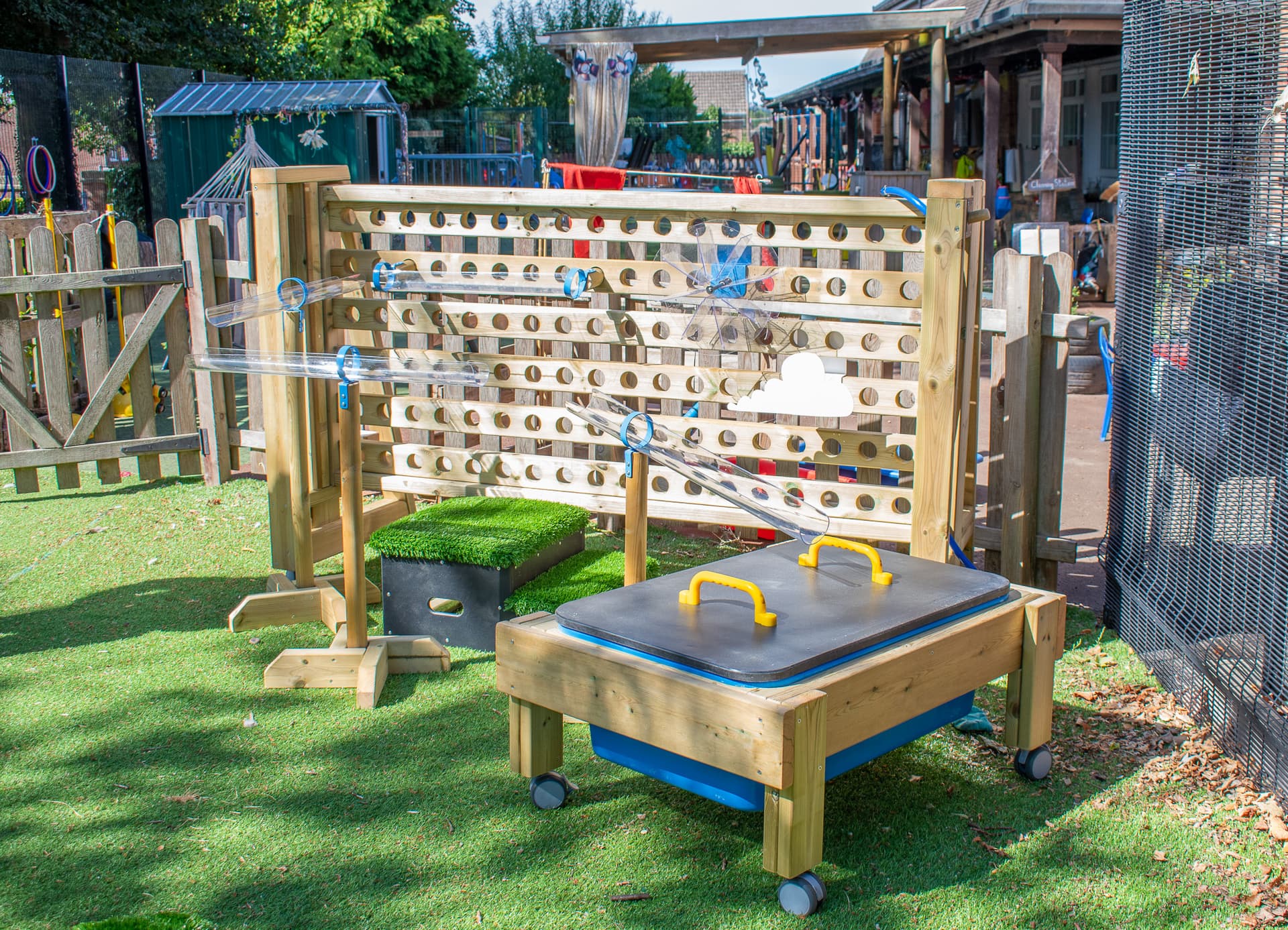 Carefully selected resources for classes of children, encouraging collaborative outdoor play