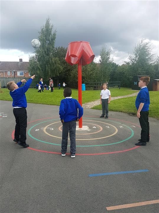Enhance hand to eye coordination in the children at your school with our 4 way ball shoot