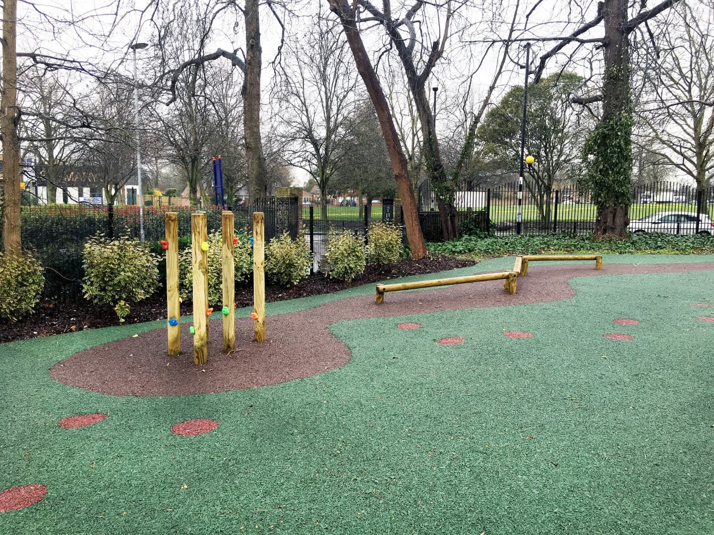 Porous surfacing for year-round outdoor play