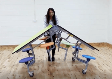 Built with a folding functionality, allowing the tables to easily be manoeuvrability and storage!