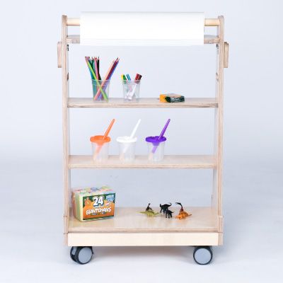 open art easel showing storage possibilities with access from both sides